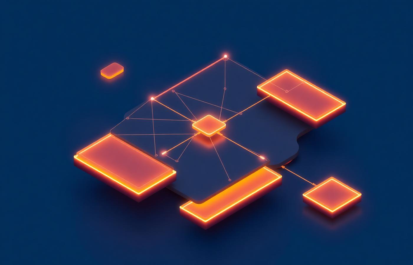 Isometric visualization of cloud infrastructure architecture